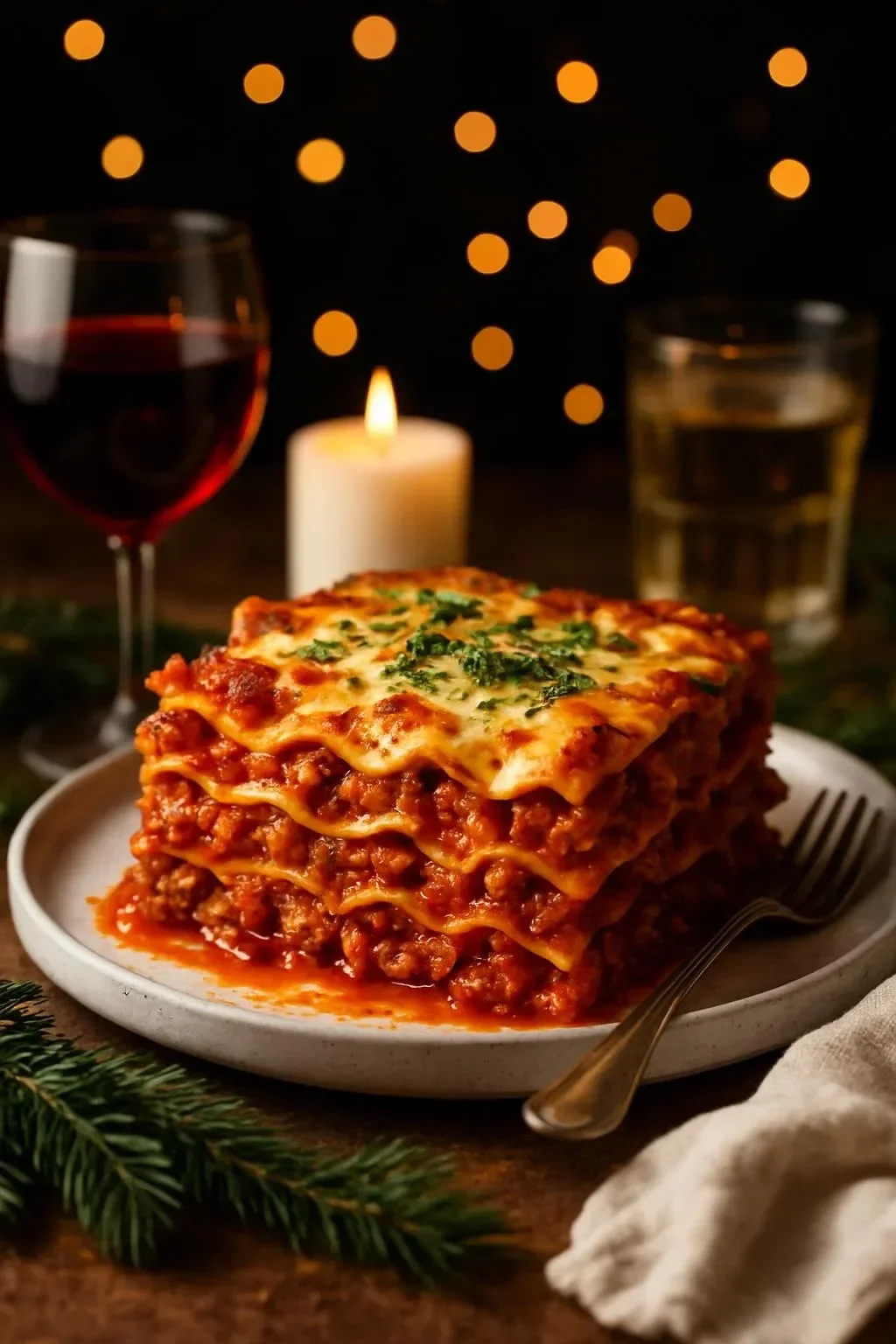 Delicious Christmas Eve Lasagna, the ultimate holiday comfort dish served with love.