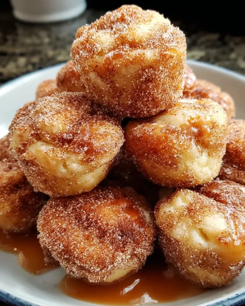 Delicious cinnamon sugar monkey bread bites served on a plate
