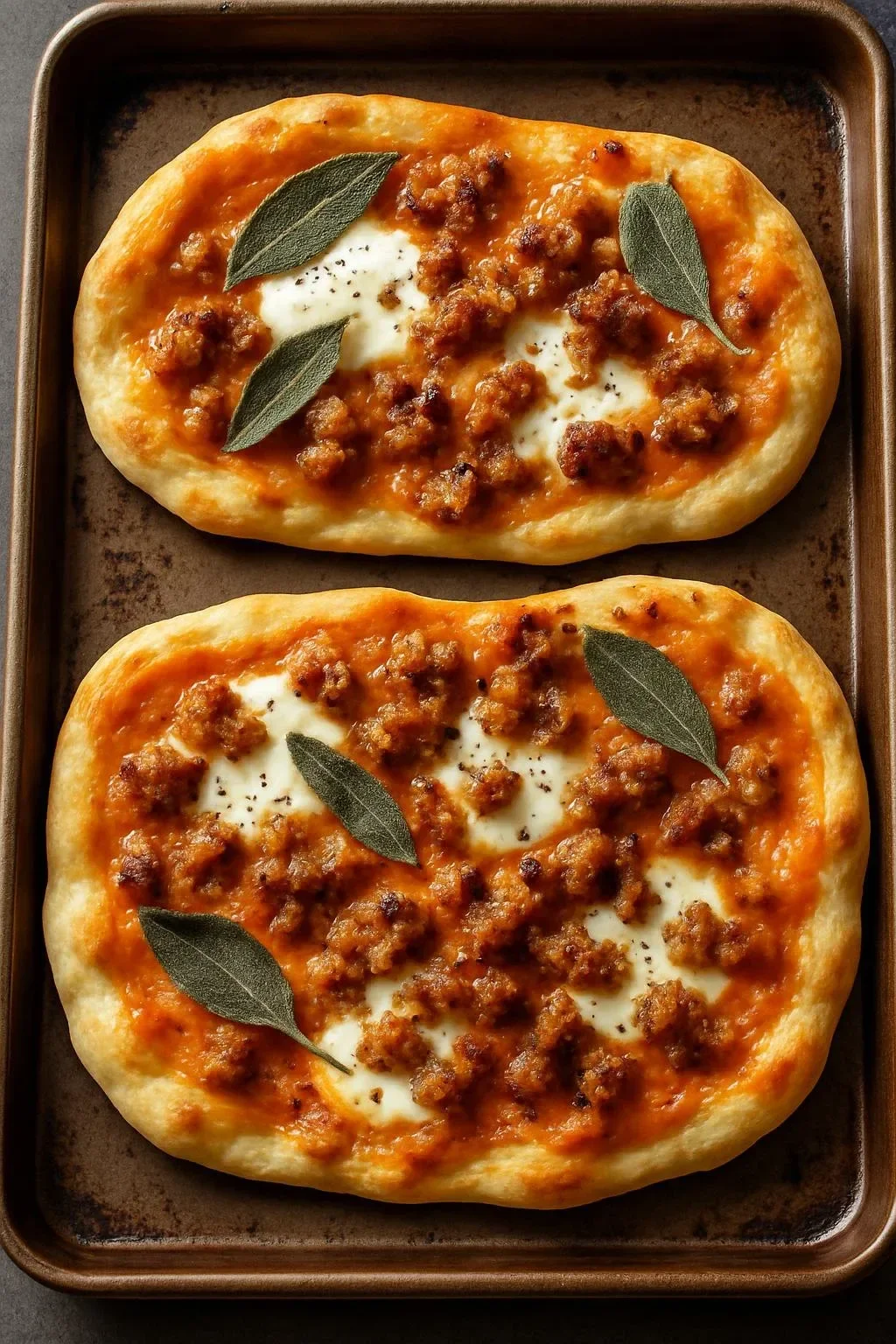 Delicious autumn naan pizzas topped with seasonal ingredients.