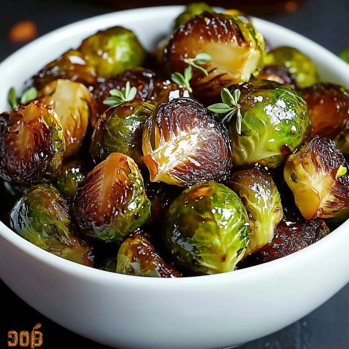 Crispy Honey Balsamic Brussels Sprouts roasted to perfection