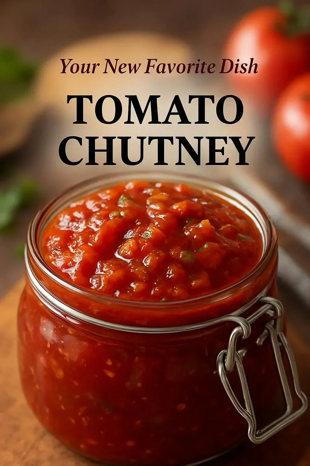 Easy homemade tomato chutney recipe with fresh tomatoes