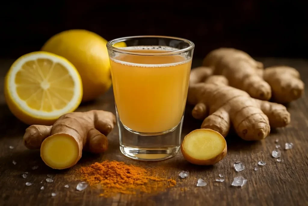 Homemade ginger shot recipe for wellness boost