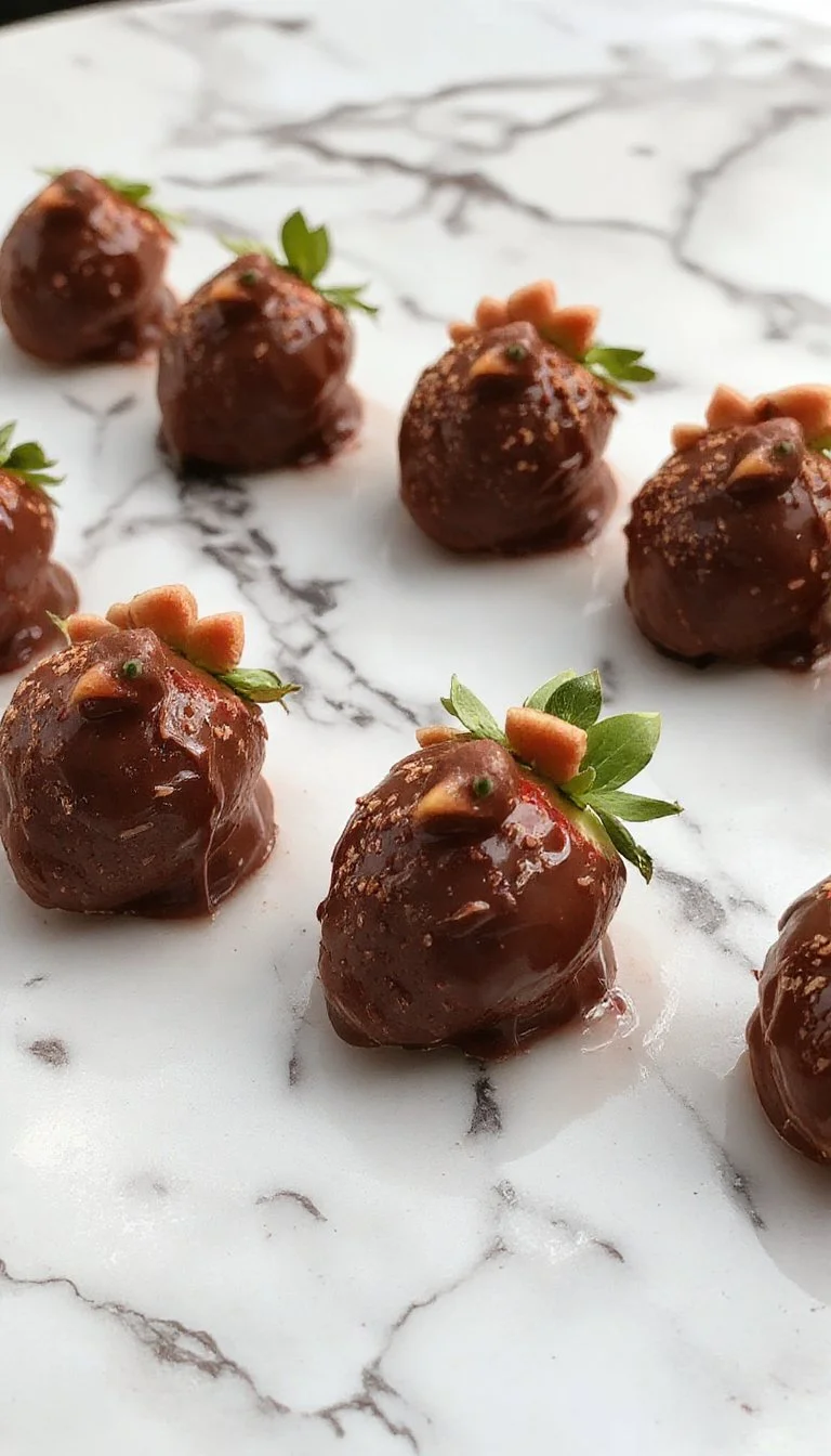 Delicious chocolate turkeys made from strawberries for Thanksgiving dessert