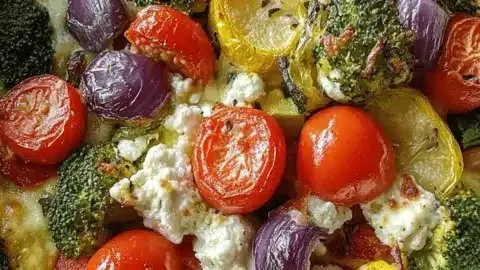 High-protein veggie bake with cottage cheese, ready to serve.