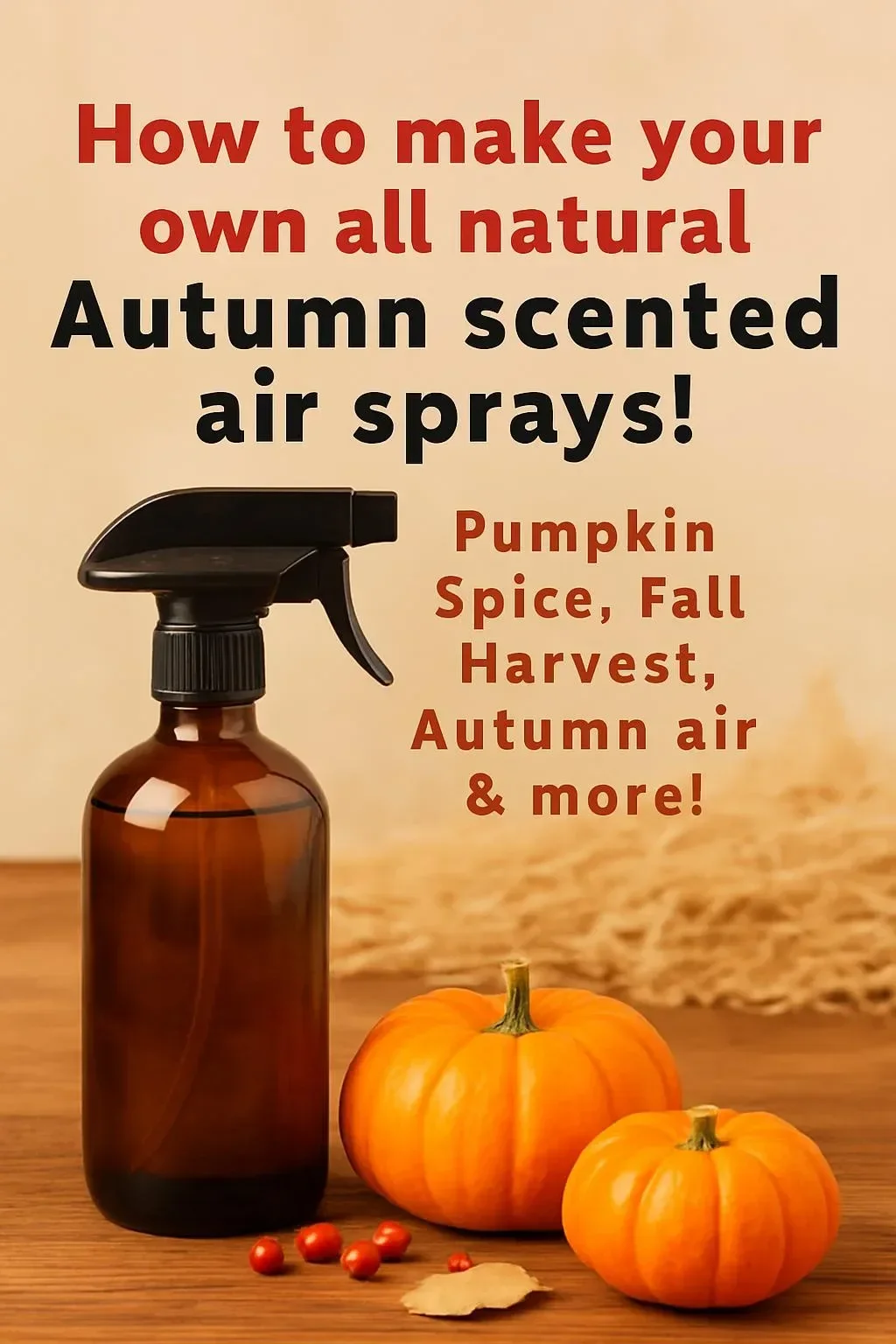 Homemade autumn air freshener with natural ingredients for a cozy scent.