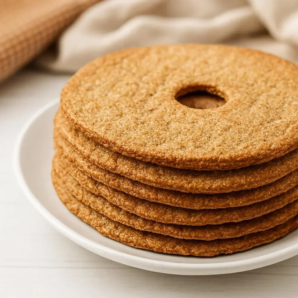 Homemade Swedish Crispbread on a wooden board with toppings