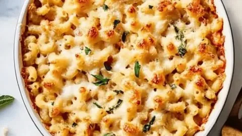Delicious Caribbean Macaroni Pie loaded with flavors and ingredients