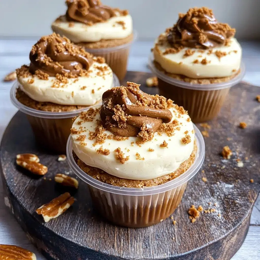 Irresistible cookie butter cheesecake cups served in individual portions