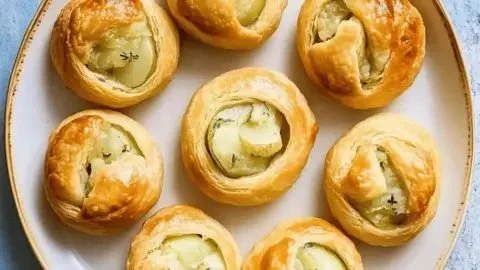 Delicious and flaky potato knish served on a plate