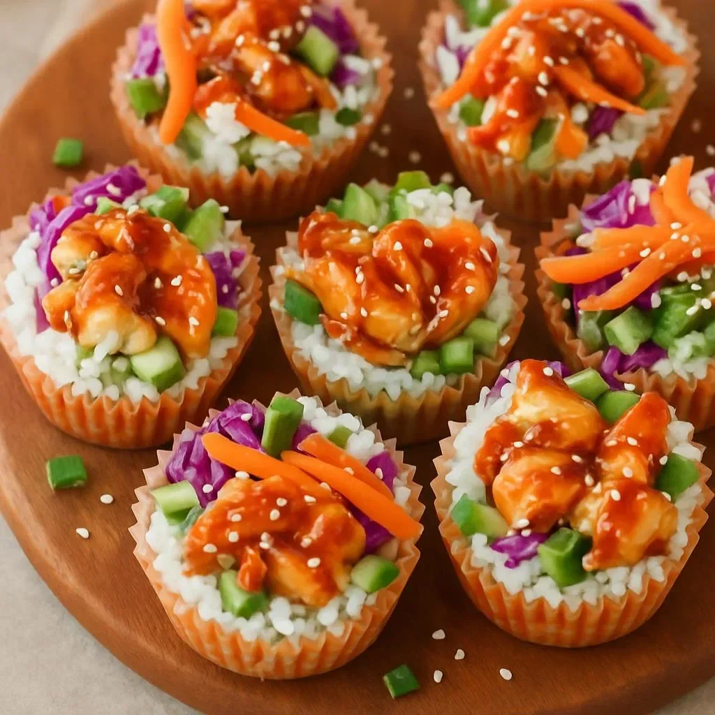 Korean BBQ Chicken Rice Cups - delicious and flavorful bite-sized meal
