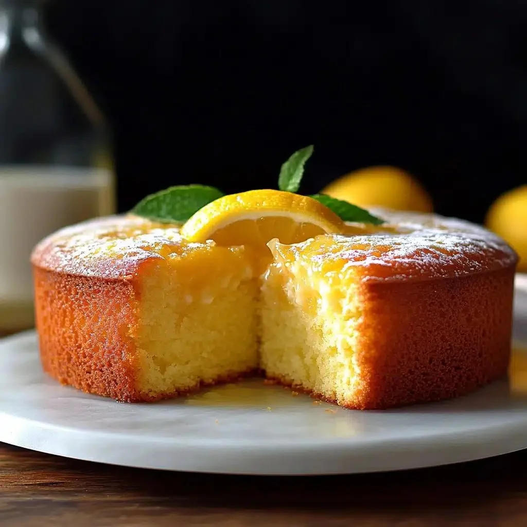 Limoncello Ricotta Cake served on a plate garnished with lemon zest