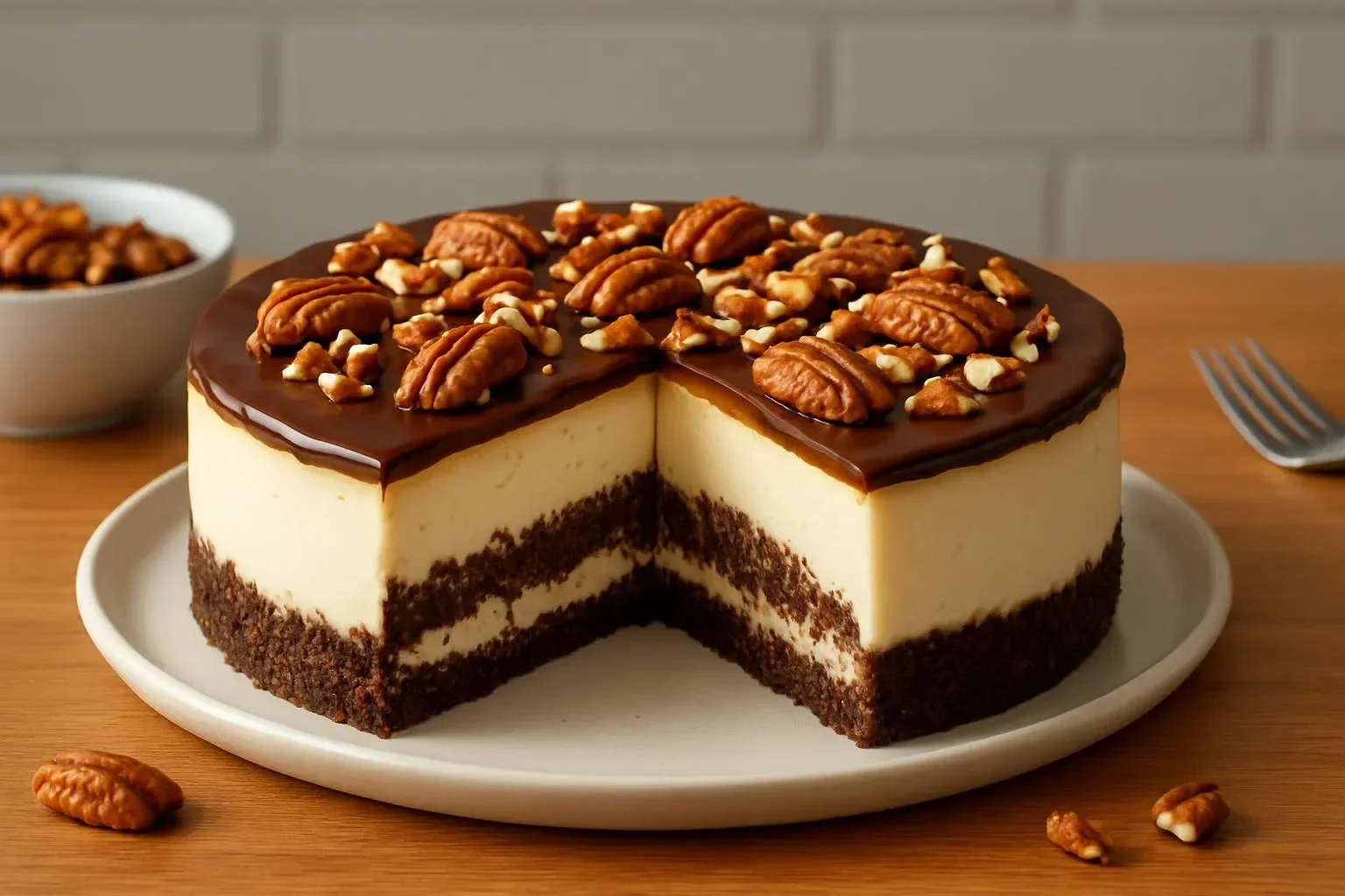 Delicious no-bake turtle lush bars layered with chocolate, caramel, and nuts.