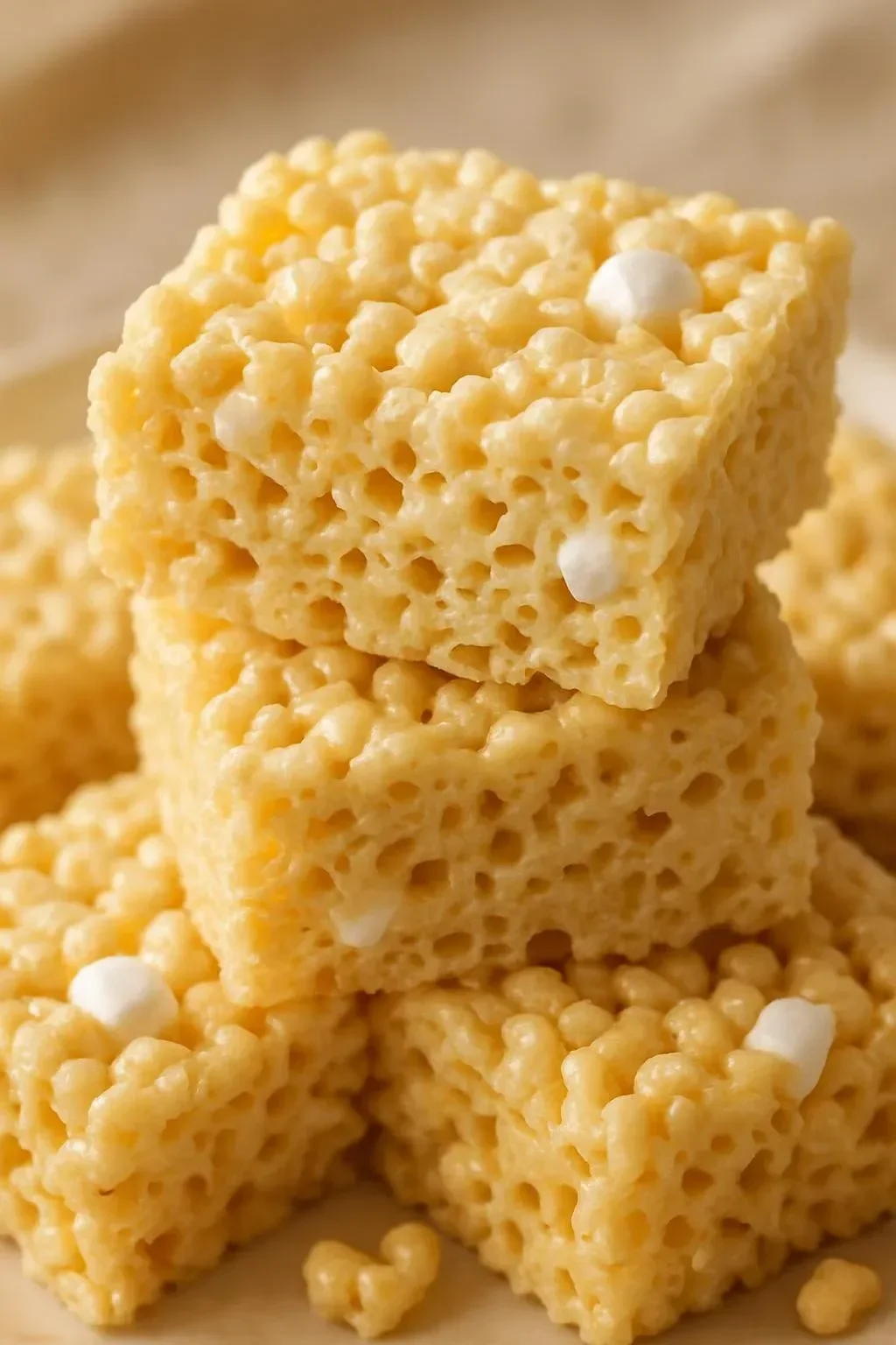 Original Rice Krispie Treats made with marshmallows and cereal