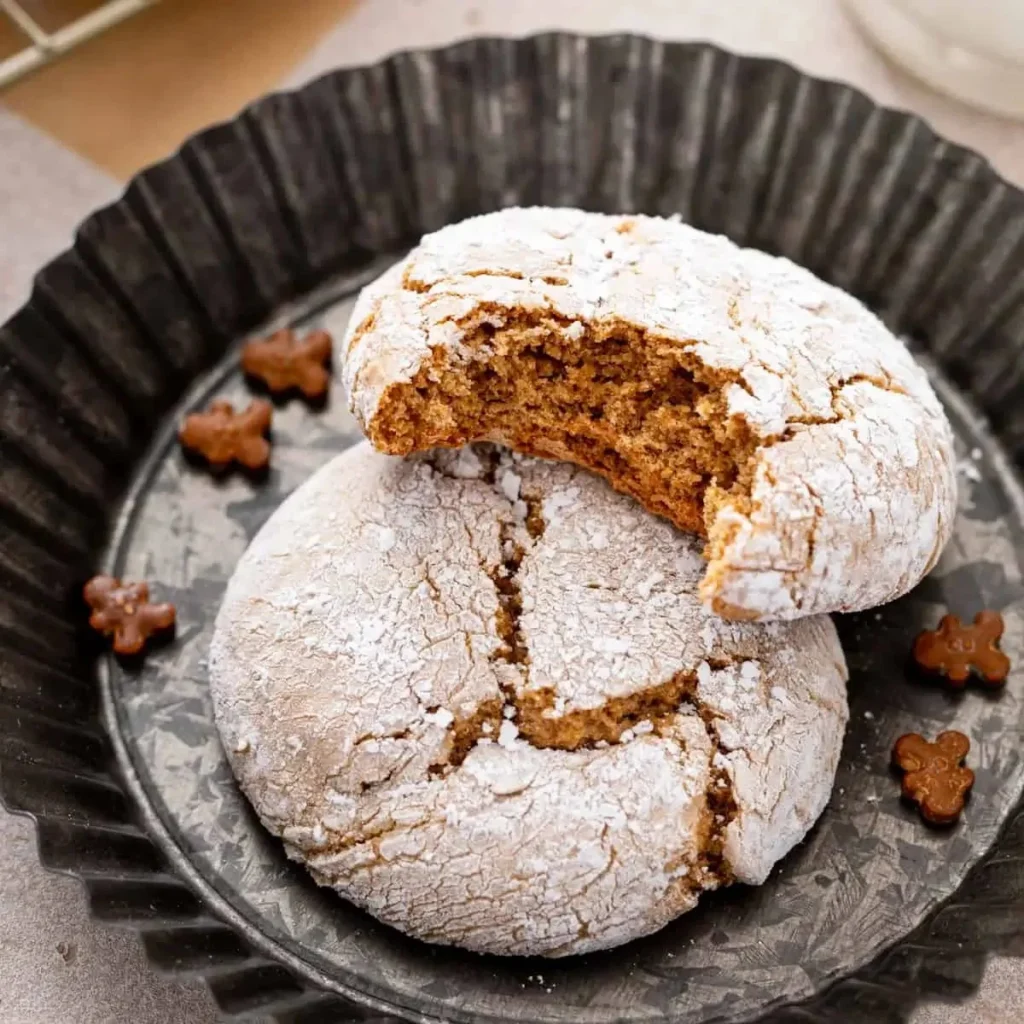Baking perfect gingerbread crinkle cookies with a deliciously soft texture