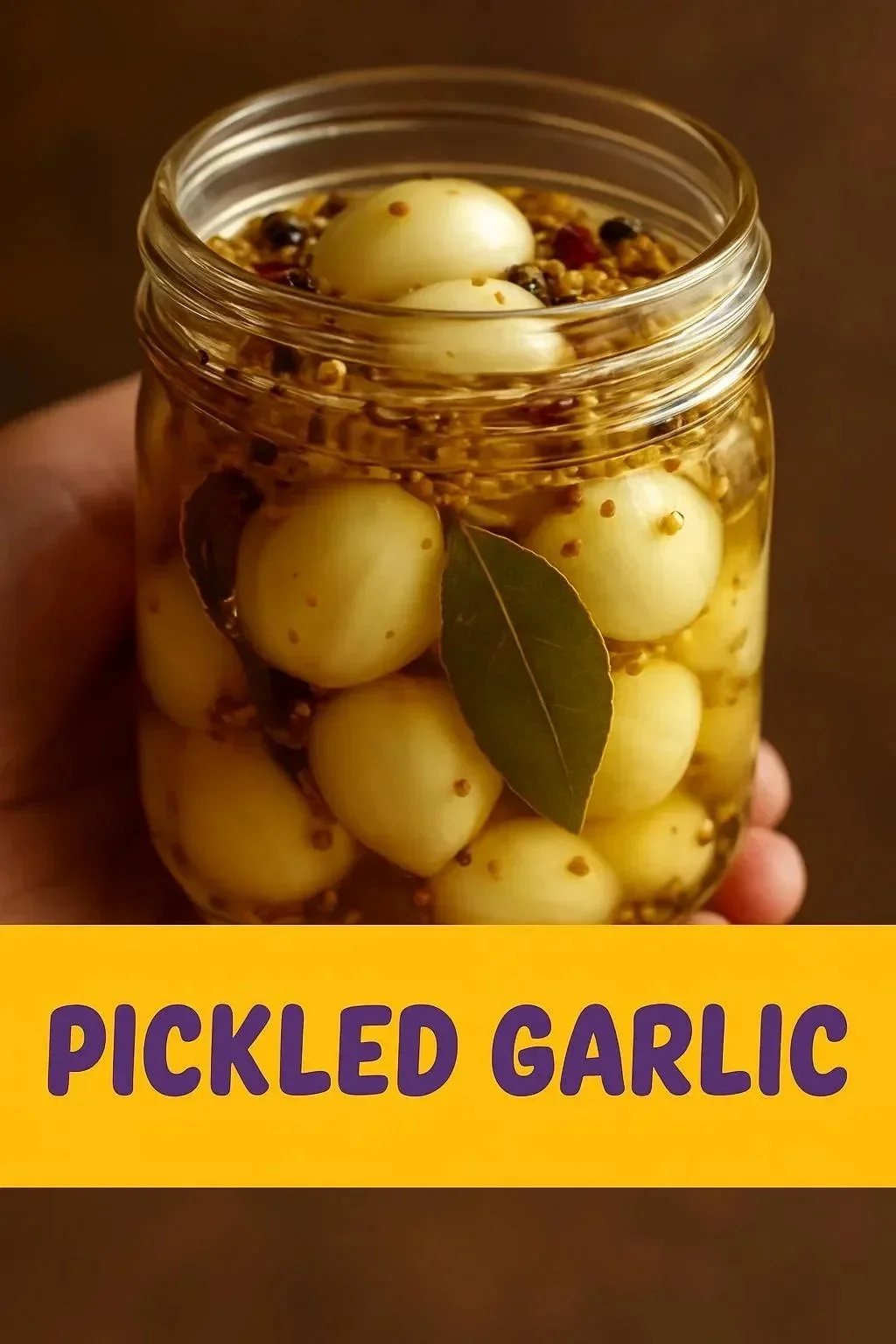 Jars of perfectly pickled garlic ready for storage and use in recipes.