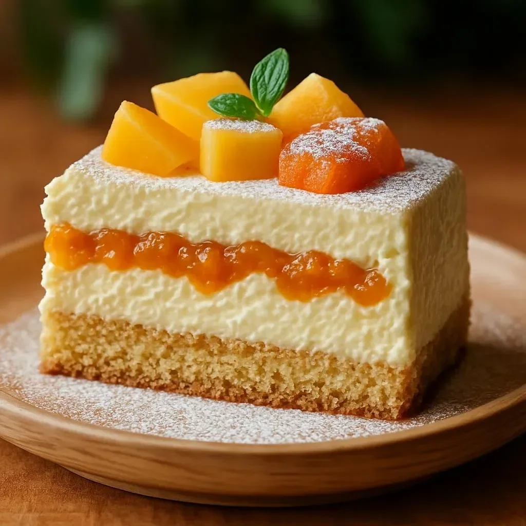 Pineapple Carrot Cream Cake decorated with fresh fruit and cream frosting