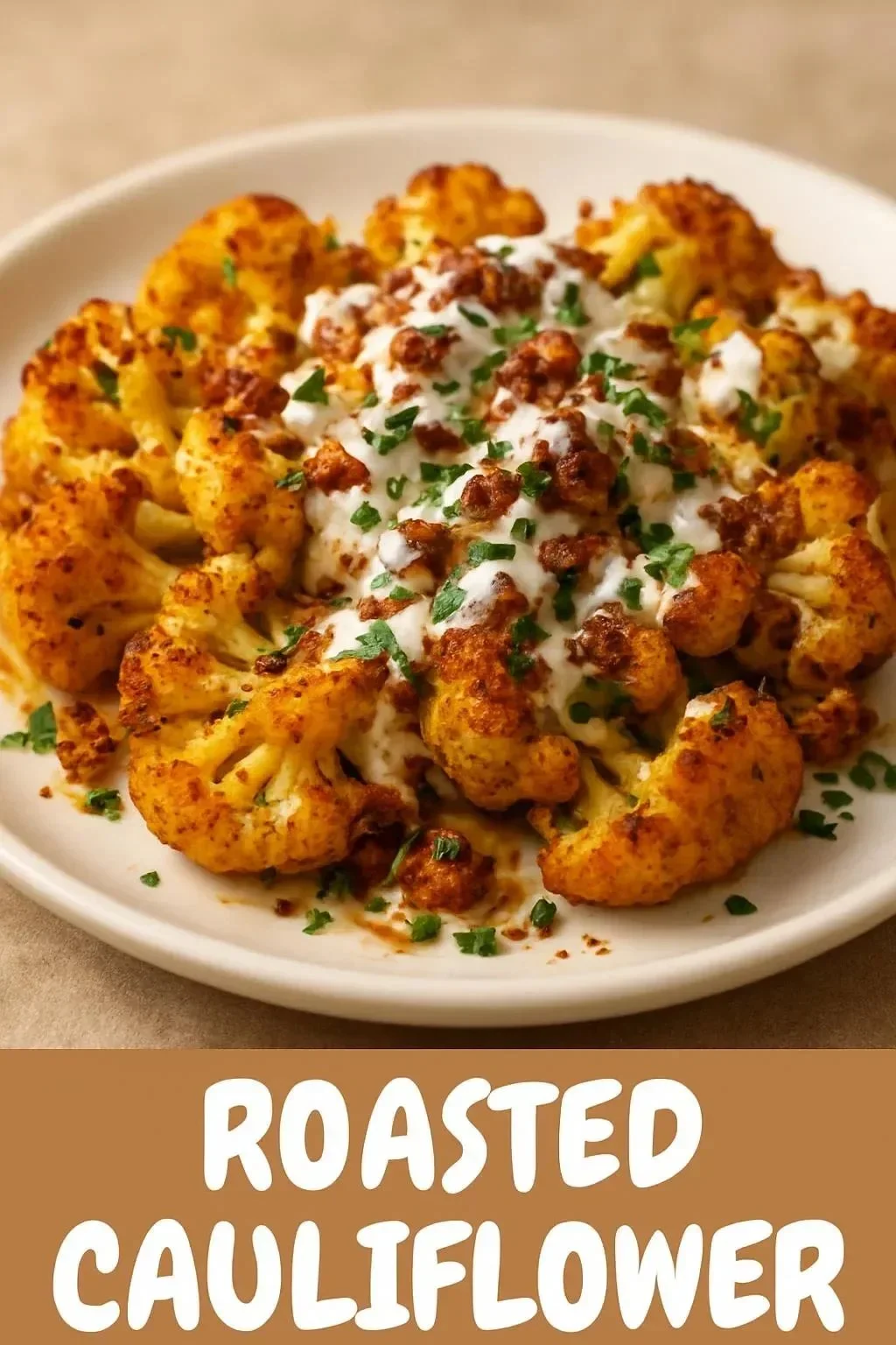 Delicious roasted cauliflower served in a bowl as a healthy dish