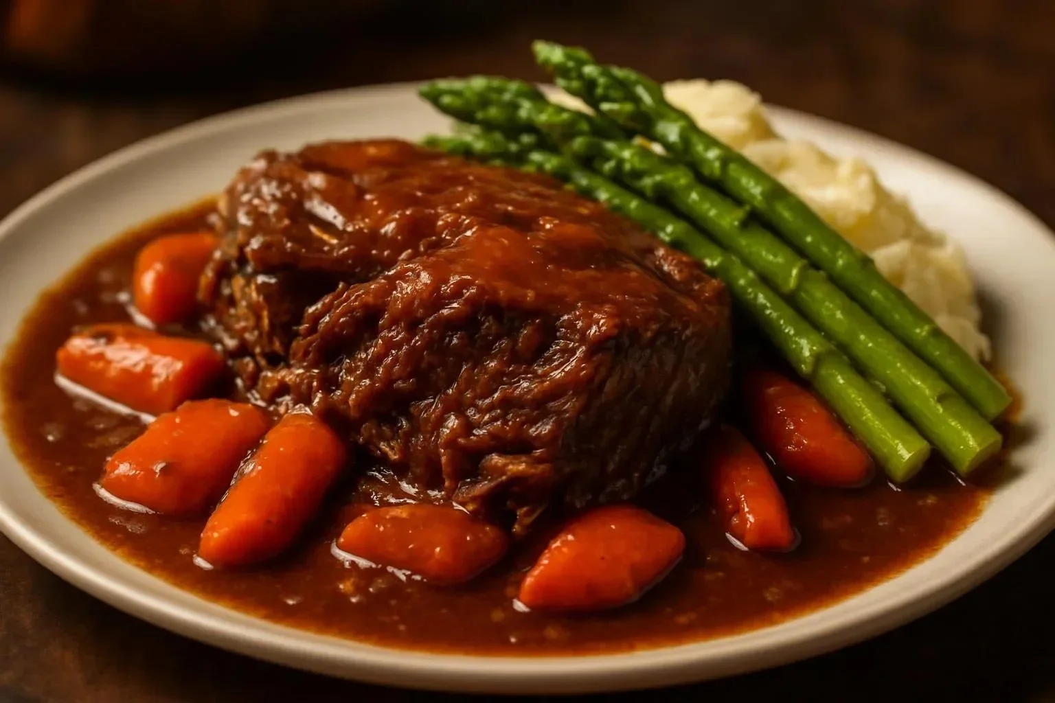 Succulent Italian pot roast recipe that melts in your mouth on a plate