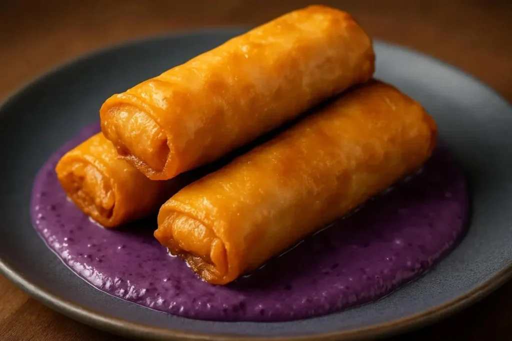 Filipino fried banana rolls turon recipe with golden brown crispy texture