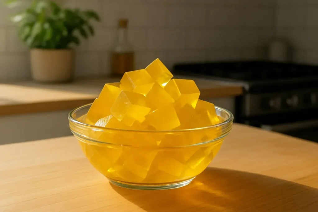 A colorful dessert made using the viral gelatin trick recipe from 2025.