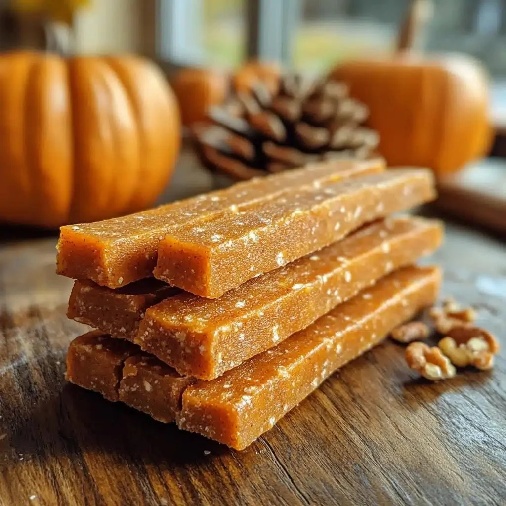 Wholesome apple pumpkin pie chew sticks for dogs in a bowl
