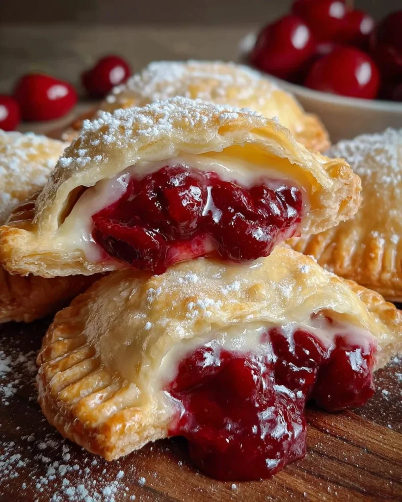 Delicious Cherry Cheesecake Hand Pies with flaky crust and cherry filling