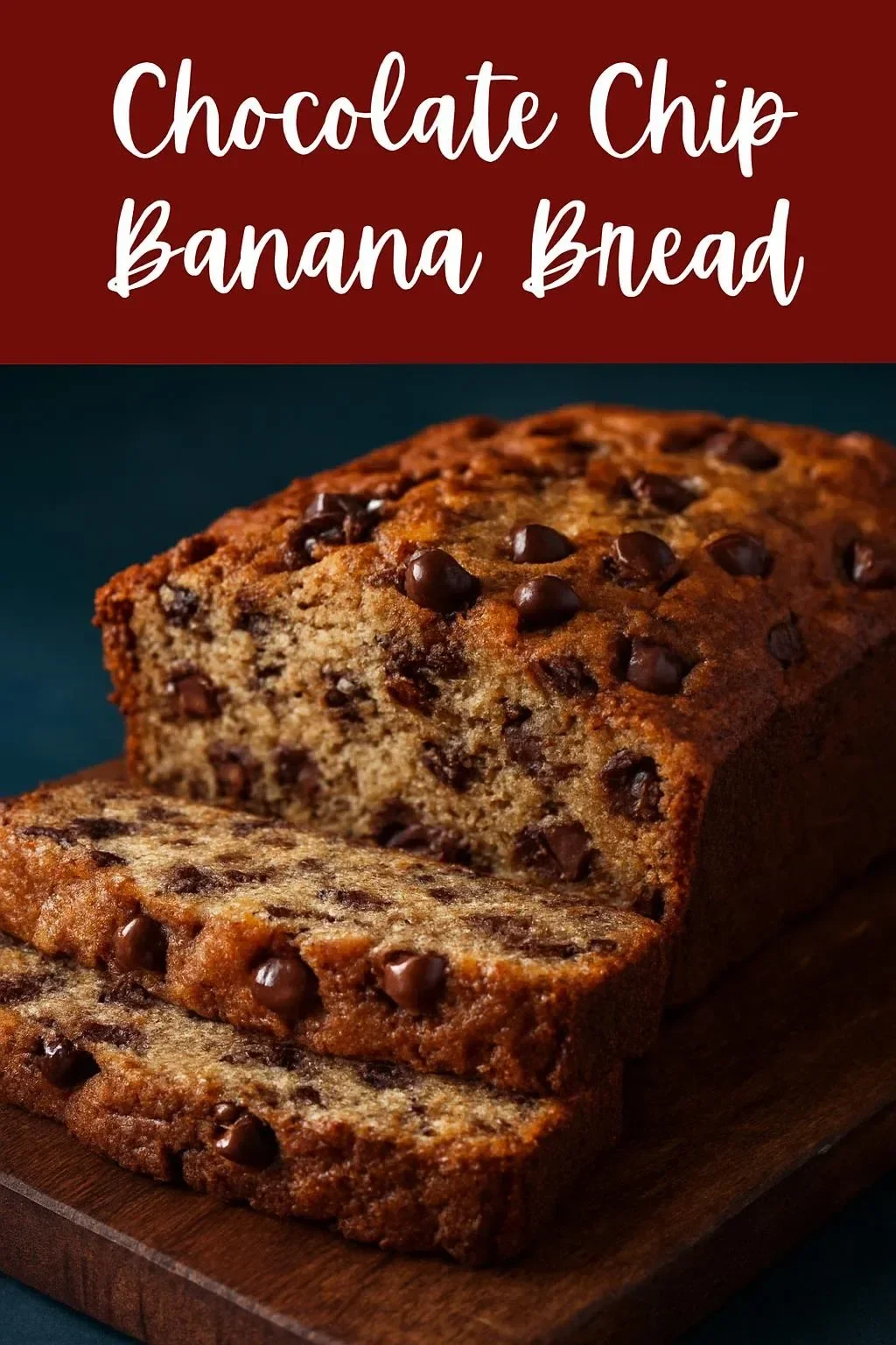 Delicious homemade chocolate chip banana bread fresh out of the oven