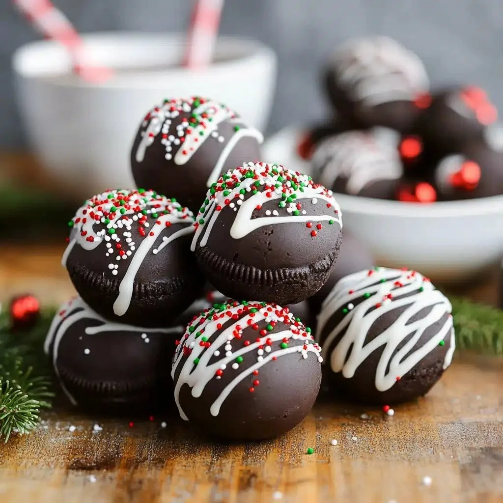 Delicious Christmas Oreo Balls, perfect festive dessert truffles for the holiday season.