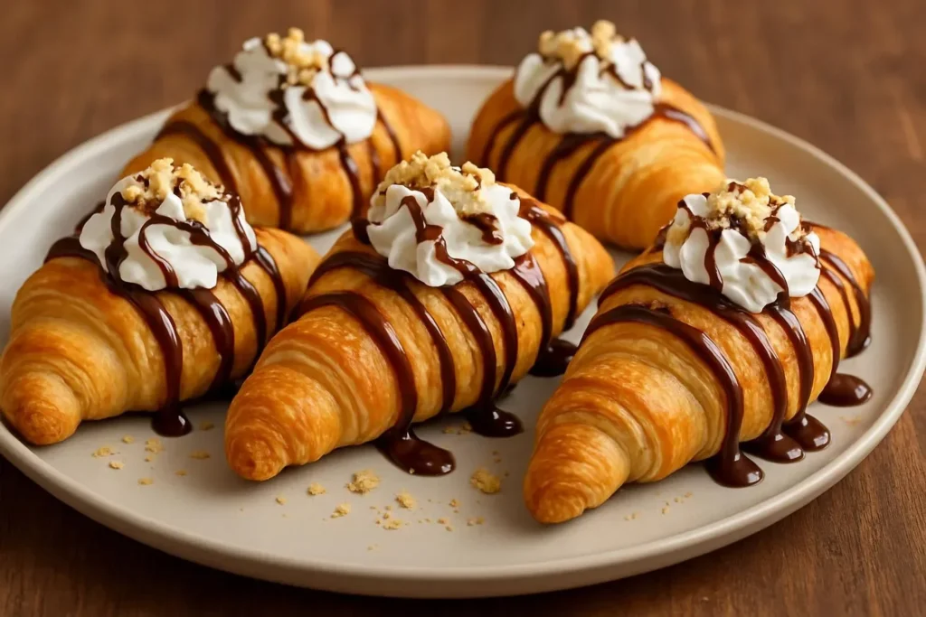 Delicious S'mores Crescent Rolls with chocolate and marshmallows in flaky dough