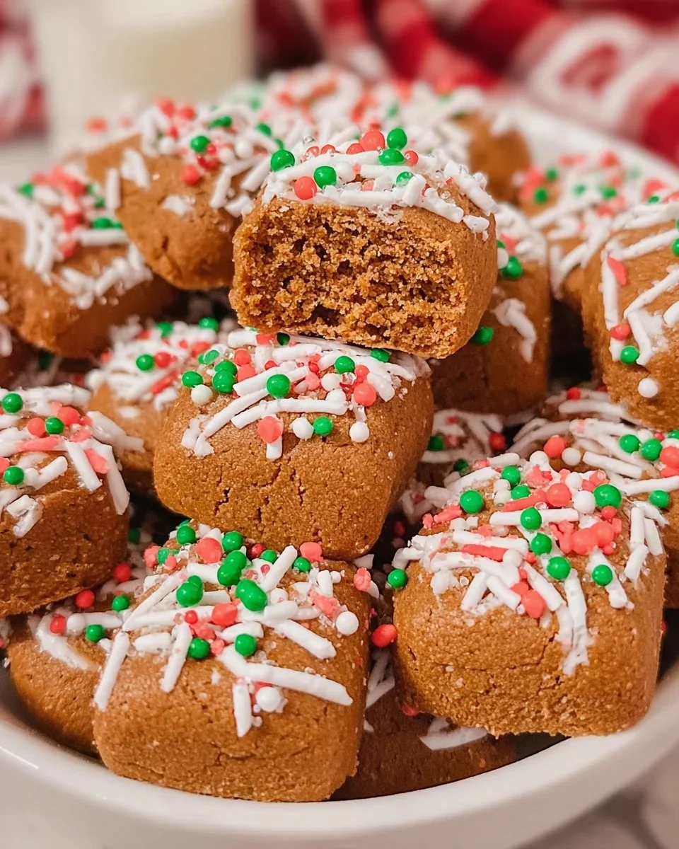 Delicious easy gingerbread cookie bites ready for the holidays