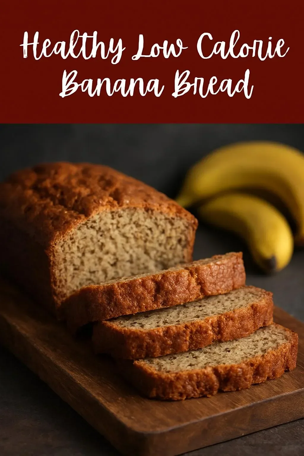 Healthy low calorie banana bread made with ripe bananas and whole ingredients.
