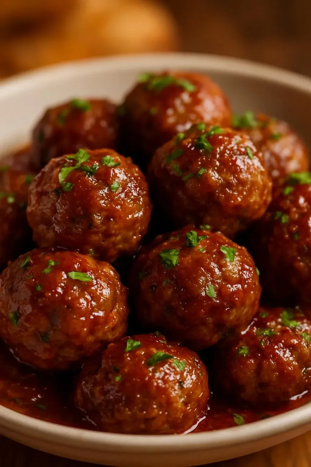 Delicious homemade meatballs served with marinara sauce.