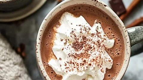 Delicious healthy hot chocolate in a cozy mug