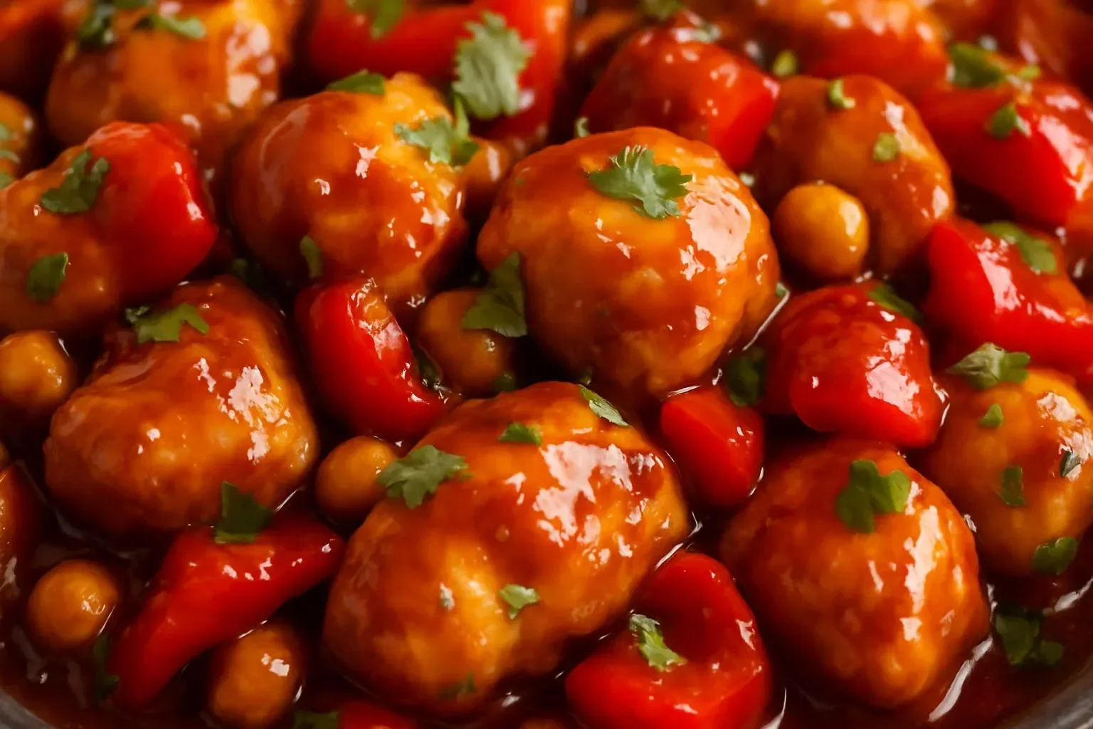 Savory Crockpot Kung Pao Chicken ready to serve in a bowl.