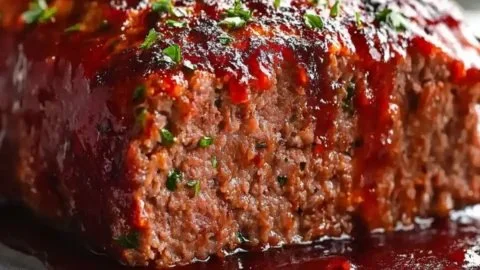 Savory smoked meatloaf topped with a sweet glaze for family dinners