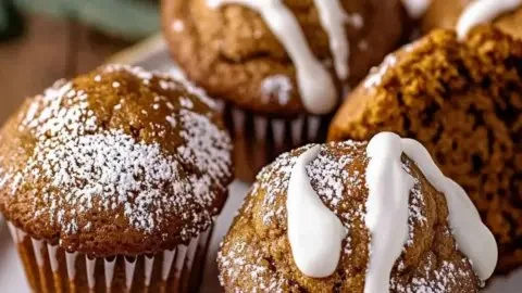 Freshly baked spiced gingerbread muffins with cinnamon and nutmeg