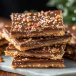 Delicious batch of homemade Ritz cracker toffee ready to be enjoyed.