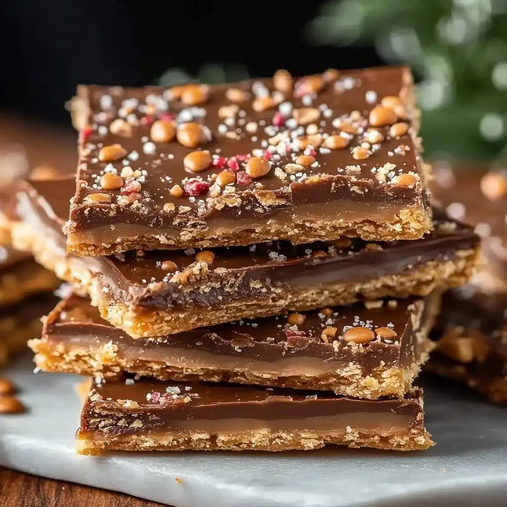 Delicious batch of homemade Ritz cracker toffee ready to be enjoyed.